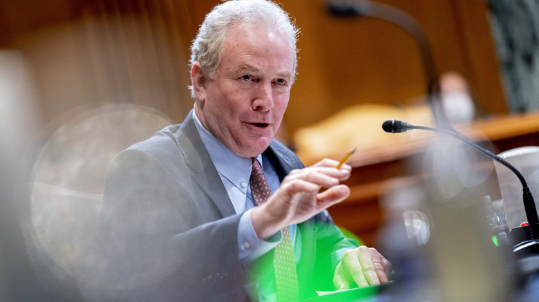 Full Committee Chairman Sen. Patrick Leahy, D-Vt., speaks as Commerce Secretary Gina Raimondo testifies before a Senate Appropriations Subcommittee on Commerce, Justice, Science, and Related Agencies hearing
