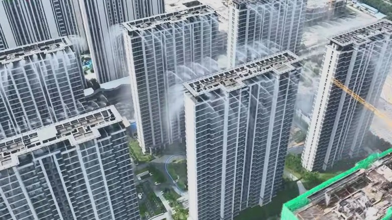 3D depiction of cooling roof rain in Yuncheng, a city in a Shanxi province of China
