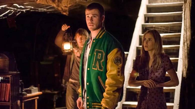 Anna Hutchison, Fran Kranz, and Chris Hemsworth in The Cabin in the Woods