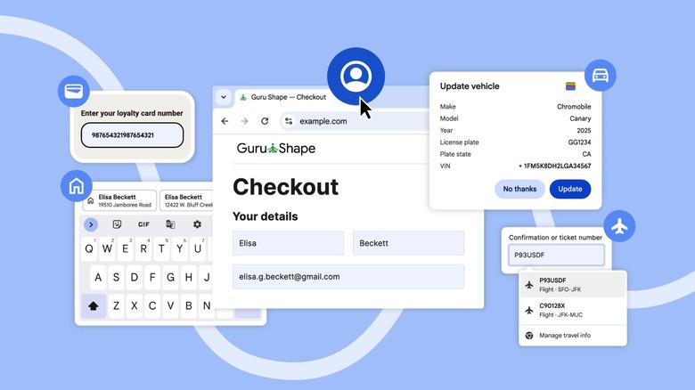 The new autofill features in Chrome.