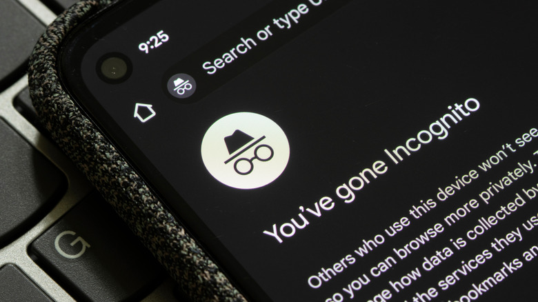 Pixel phone using incognito mode on chrome browser