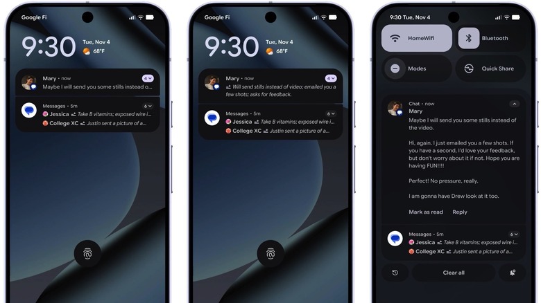 AI-summarized notifications and notification groups.