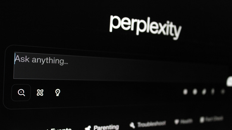 perplexity ai chatbot homepage with ask anything written in the box