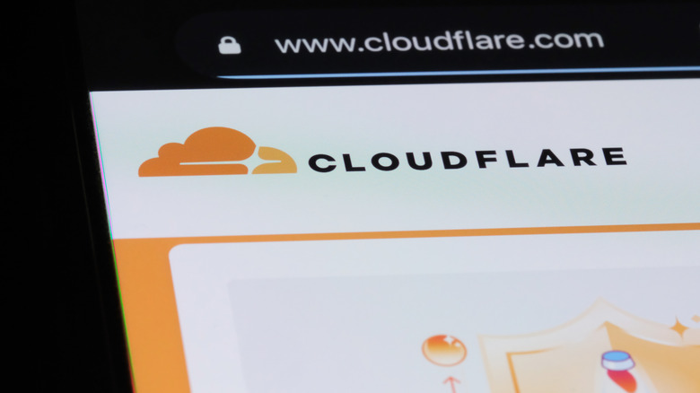 cloudflare logo and url in a web browser