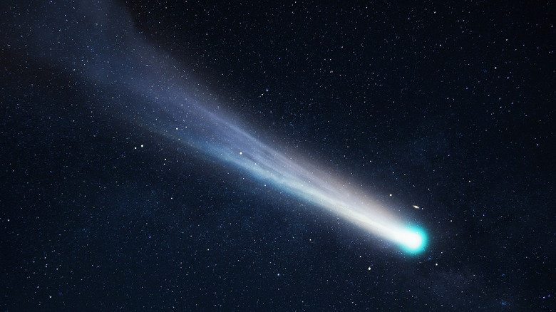 a comet in space
