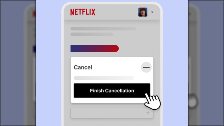 A mouse cursor over the cancel button on a cartoon laptop with "subscription" text on the screen