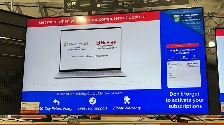 TV on display at a Costco