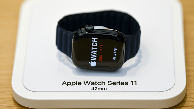 The Apple Watch Series 11 on display