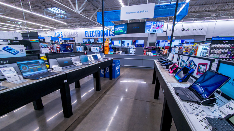 The electronics retail section at Walmart