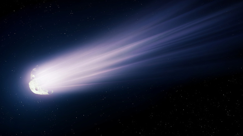 Large comet with glowing trail