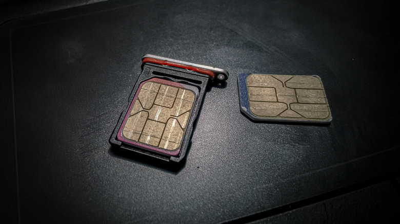 two SIM cards used for swapping phone numbers