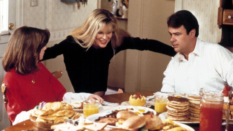 Jessie, Celeste, and Stephen having breakfast