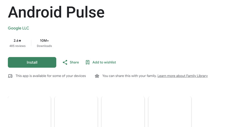 Android Pulse app store page on Google Play Store.