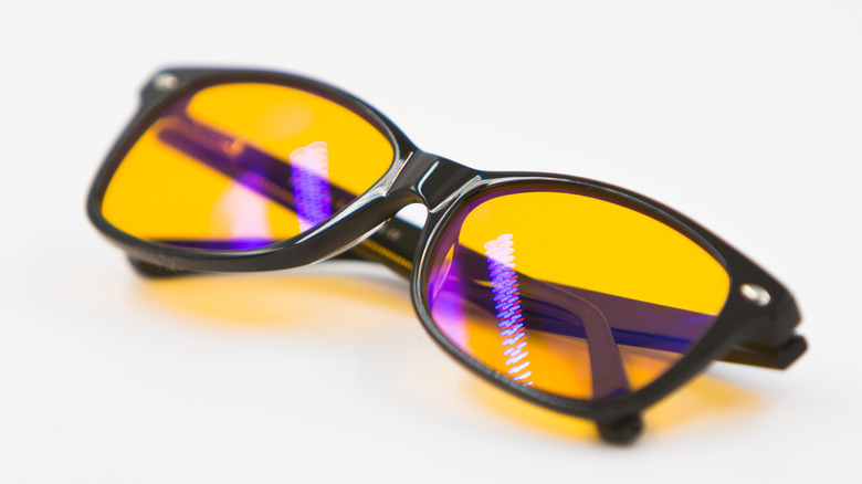 a pair of blue light blocking glasses