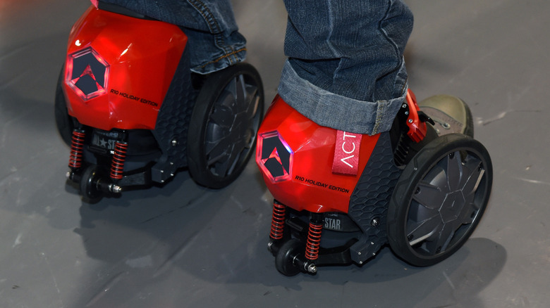 a man wearing a pair of RocketSkates from Acton