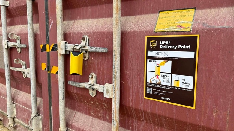 A BoxLock smart padlock on a container