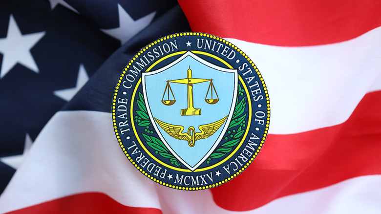 The Federal Trade Commission logo with an American flag backdrop
