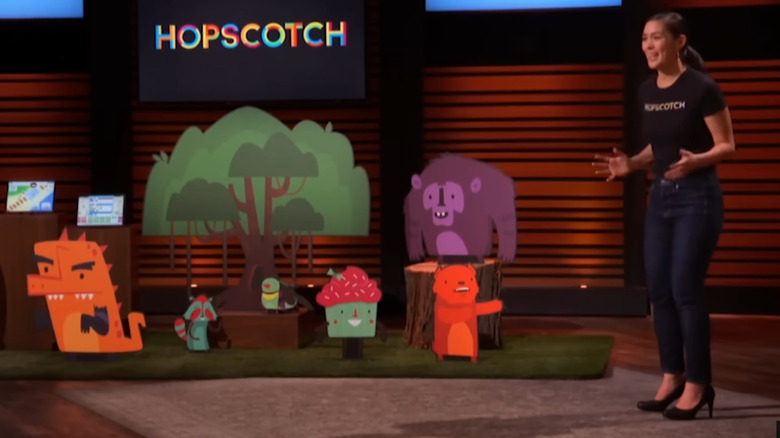 Samantha John presenting Hopscotch on Shark Tank