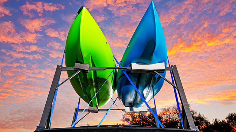 Kayaks loaded on an Invis-A-Rack