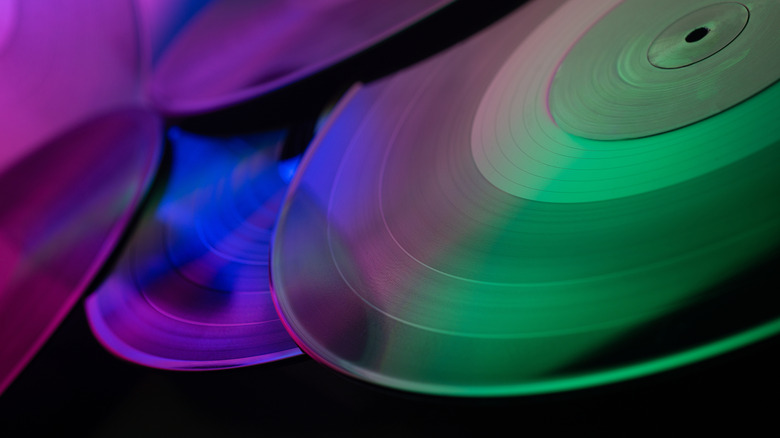artistic image of vinyl records