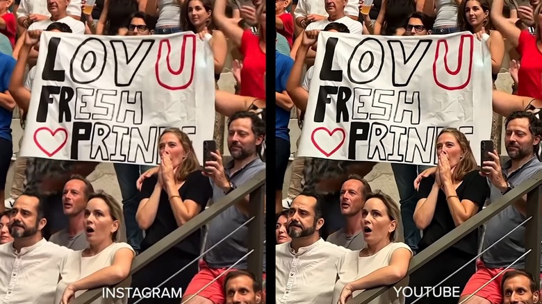 Will Smith video comparison between Instagram and YouTube Shorts.