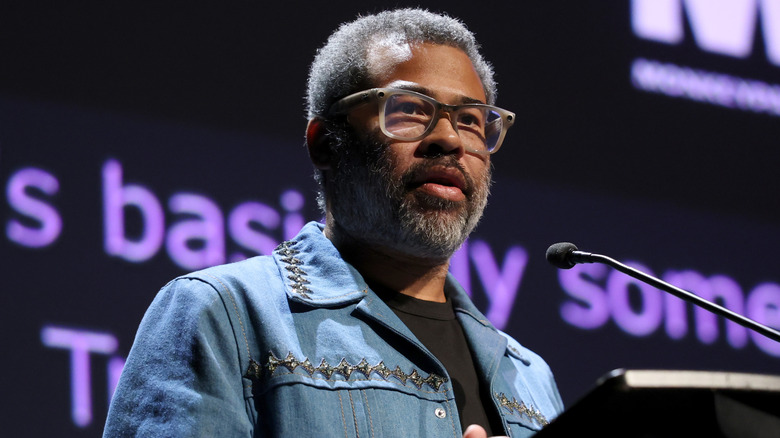 Jordan Peele giving a speech