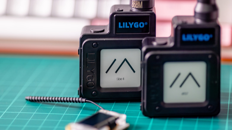 Meshtastic devices on a table