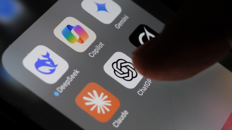 Apple iPhone screen with Artificial Intelligence icons
