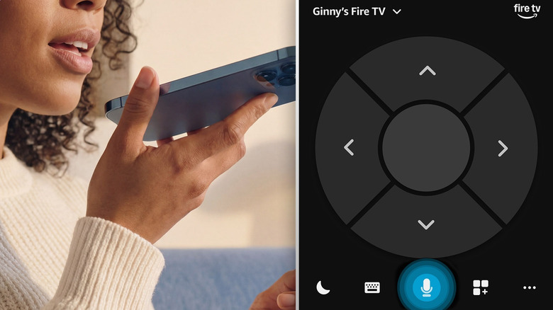 Woman using phone as Fire TV remote