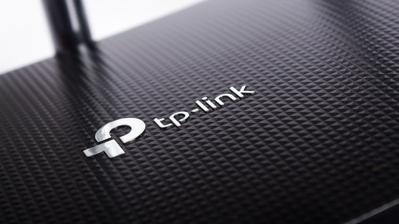 The TP-Link logo on what appears to be a router.