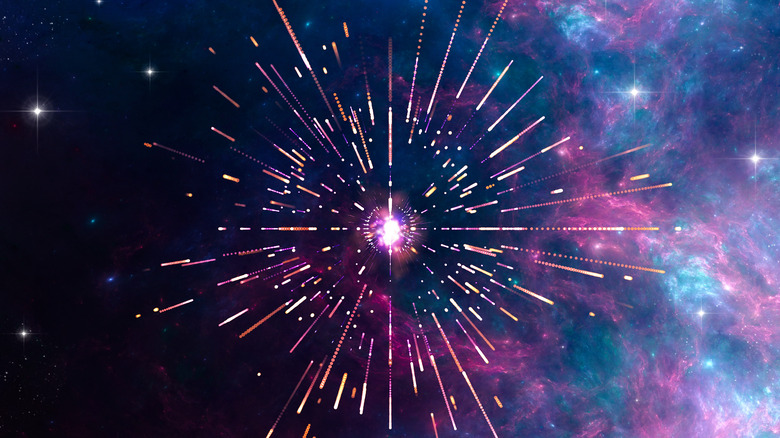 Depiction of neutrinos radiated by collapsing star