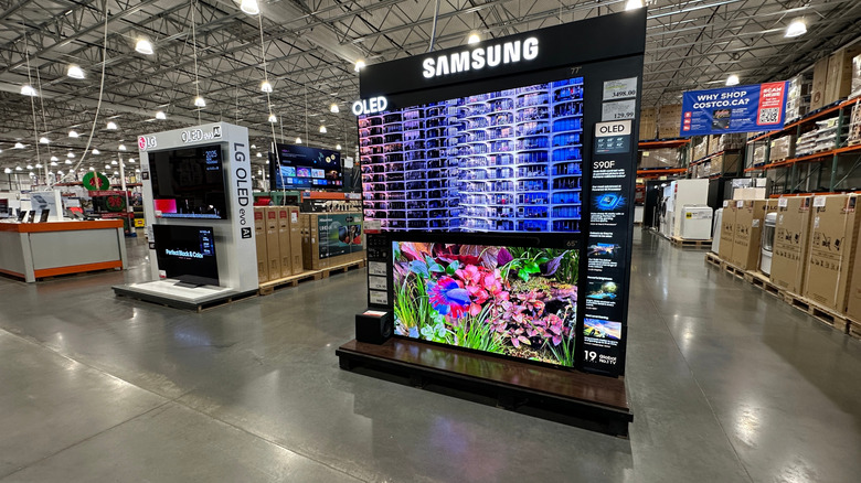 Samsung TV display at Costco