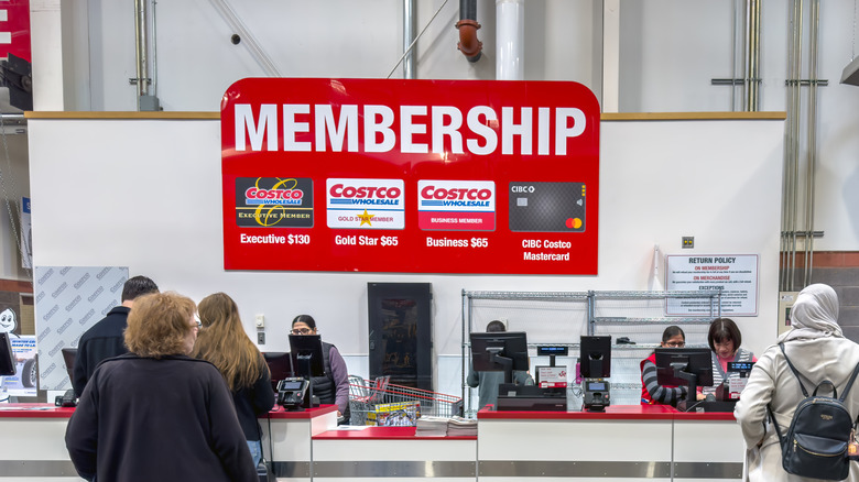 Membership counter at a Costco