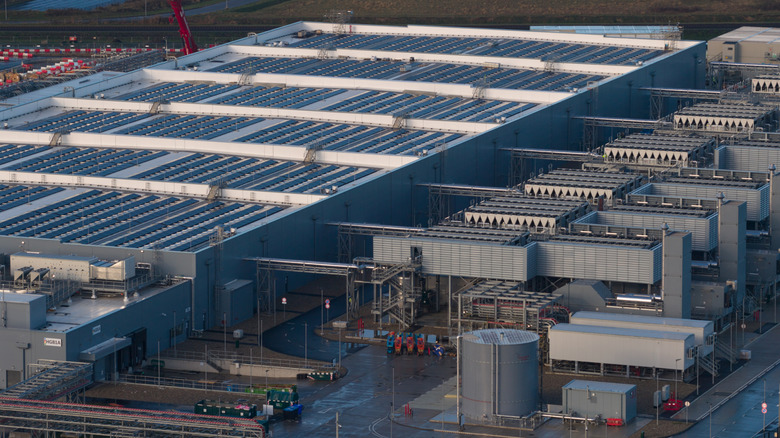 Exterior view of an AI data center.