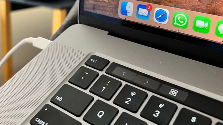 Close-up shot at Intel MacBook Pro