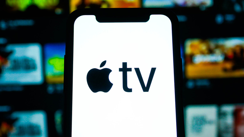 the Apple TV logo on a smartphone
