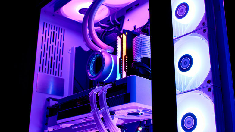PC gaming tower with RGB