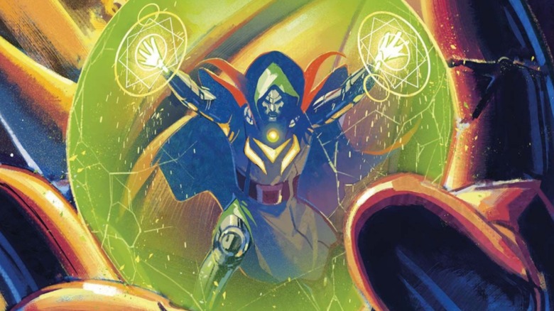 Doctor Doom holding up a force field