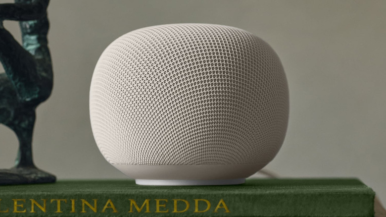 Thread-enabled Google Home Speaker on a stack of books