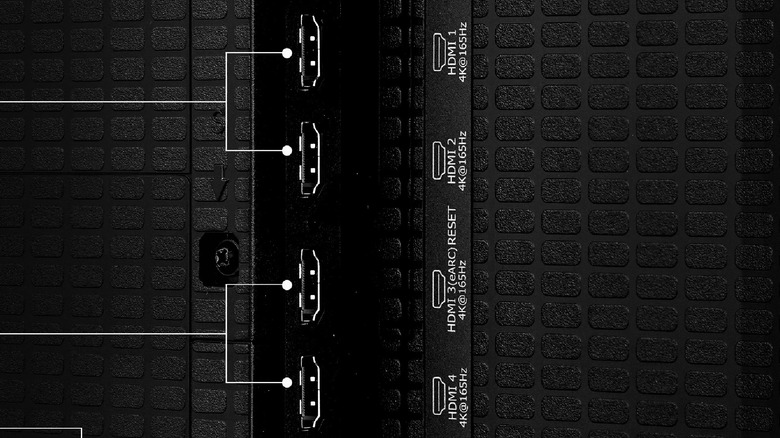 HDMI ports on the back of Hisense U75UG TV