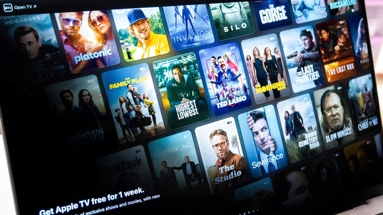 Apple TV open on a TV screen