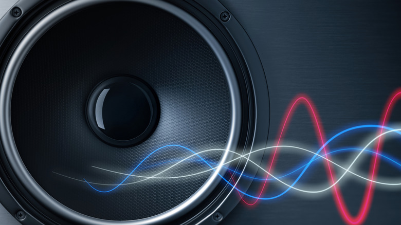 A speaker emits various frequencies at once, including low-end