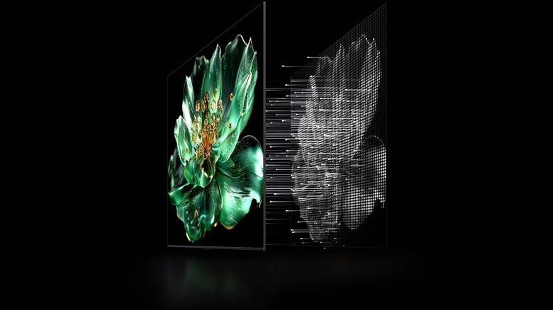 An illustration showing local dimming zones in TCL C756 TV