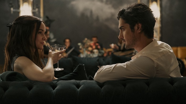 Ciara Wyse and Oliver Kennedy facing each other on a sofa in 56 DAys