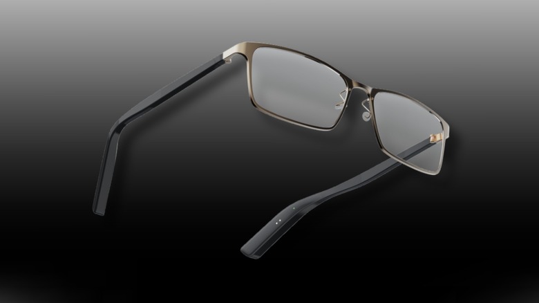 Dreame MOONIX AI Glasses on a black to white gradient background