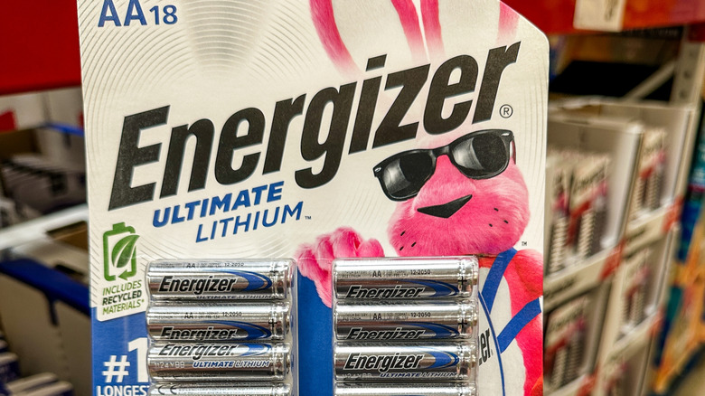 A close-up image of an Energizer Ultimate lithium AA battery pack