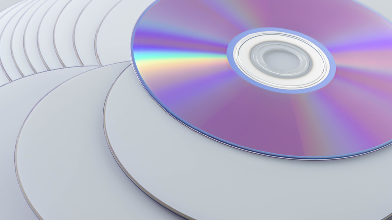 Stack of blank DVDs