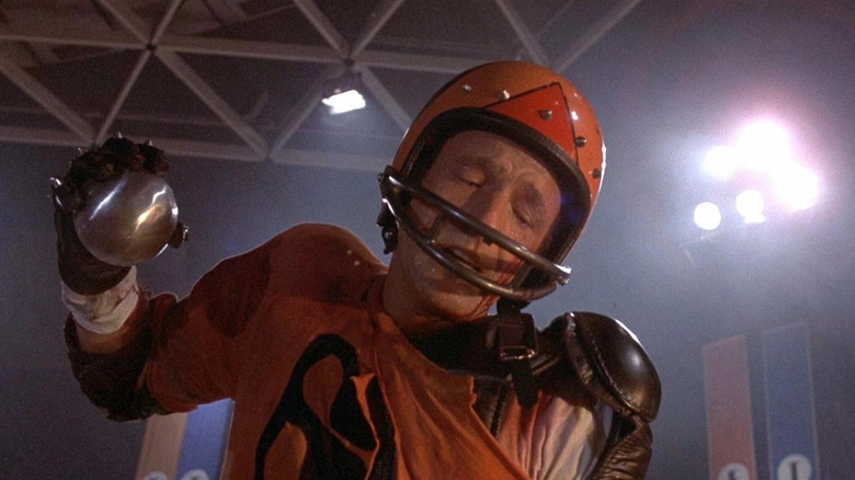 Jonathan E. holding a ball in "Rollerball."