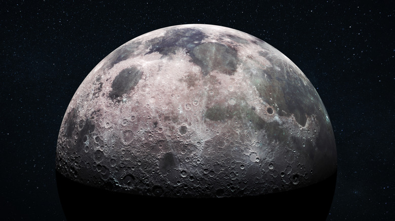 Image of the moon half in shadow