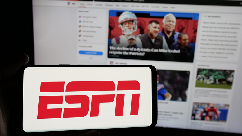 Smartphone with ESPN logo